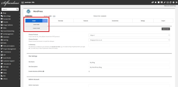Step 4 – Choose quick or custom install