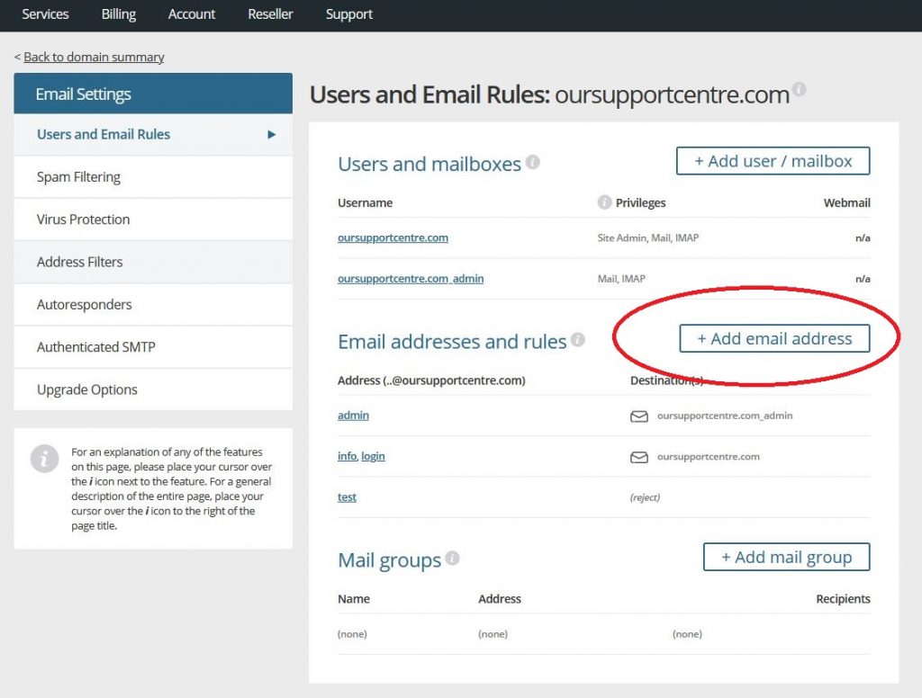 How can I create an email address? Support Centre names.co.uk