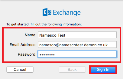 set up edinboro exchange account on mac mail