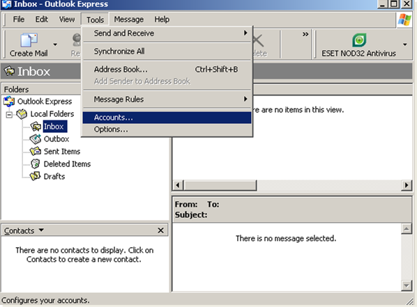 How to set up an IMAP account Outlook Express - Support Centre 