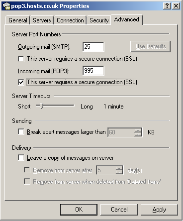 How to enable SSL in Outlook Express - Support Centre 