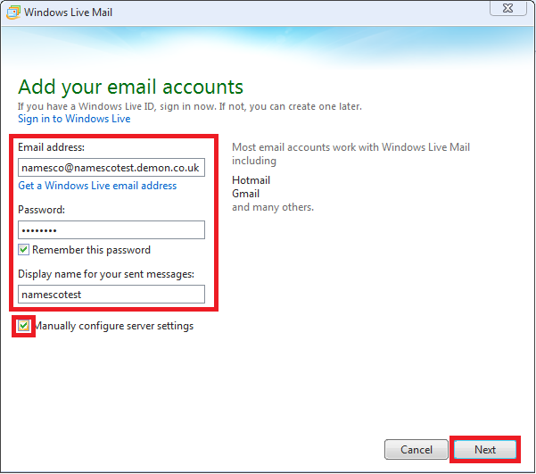 windows live mail setup for windows 7