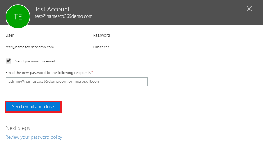 How to reset a user password for Microsoft 365 - Support Centre - names